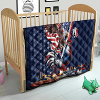 French American Heritage Month Quilt Gallic Rooster And Bald Eagle