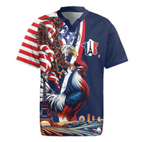 French American Heritage Month Rugby Jersey Gallic Rooster And Bald Eagle