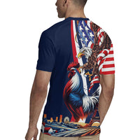 French American Heritage Month Rugby Jersey Gallic Rooster And Bald Eagle