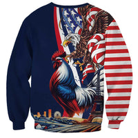 French American Heritage Month Sweatshirt Gallic Rooster And Bald Eagle