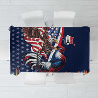 French American Heritage Month Tablecloth Gallic Rooster And Bald Eagle