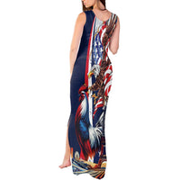 French American Heritage Month Tank Maxi Dress Gallic Rooster And Bald Eagle