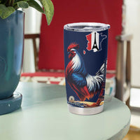 French American Heritage Month Tumbler Cup Gallic Rooster And Bald Eagle