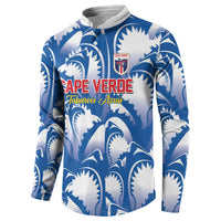 Custom Football Cape Verde Blue Sharks Button Sweatshirt Rise Again Island