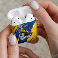 Sweden Flag Day AirPods Case Majestic Elk Floral Nordic Heritage