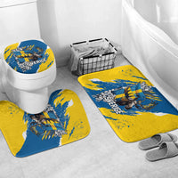 Sweden Flag Day Bathroom Set Majestic Elk Floral Nordic Heritage