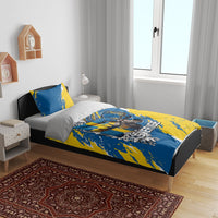 Sweden Flag Day Bedding Set Majestic Elk Floral Nordic Heritage