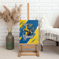 Sweden Flag Day Canvas Wall Art Majestic Elk Floral Nordic Heritage