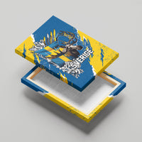 Sweden Flag Day Canvas Wall Art Majestic Elk Floral Nordic Heritage
