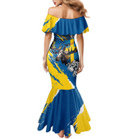 Sweden Flag Day Mermaid Dress Majestic Elk Floral Nordic Heritage