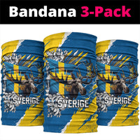Sweden Flag Day Neck Gaiter Majestic Elk Floral Nordic Heritage