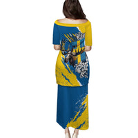 Sweden Flag Day Puletasi Majestic Elk Floral Nordic Heritage