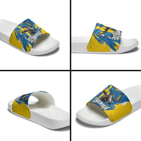 Sweden Flag Day Slide Sandals Majestic Elk Floral Nordic Heritage
