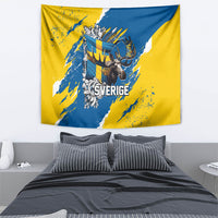 Sweden Flag Day Tapestry Majestic Elk Floral Nordic Heritage
