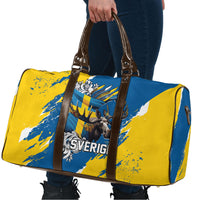Sweden Flag Day Travel Bag Majestic Elk Floral Nordic Heritage