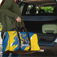 Sweden Flag Day Travel Bag Majestic Elk Floral Nordic Heritage