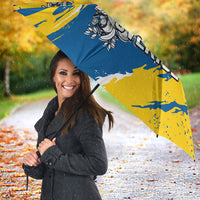 Sweden Flag Day Umbrella Majestic Elk Floral Nordic Heritage