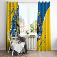 Sweden Flag Day Window Curtain Majestic Elk Floral Nordic Heritage