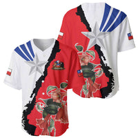 Chile Lapageria Rosea Baseball Jersey With Flag Color - Wonder Print Shop