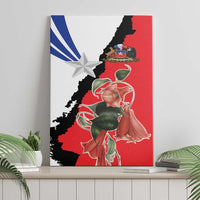 Chile Lapageria Rosea Canvas Wall Art With Flag Color - Wonder Print Shop