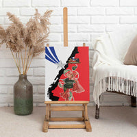 Chile Lapageria Rosea Canvas Wall Art With Flag Color - Wonder Print Shop