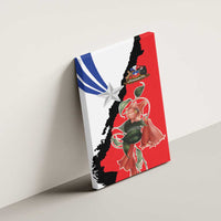 Chile Lapageria Rosea Canvas Wall Art With Flag Color - Wonder Print Shop