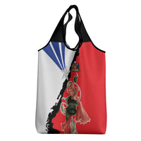 Chile Lapageria Rosea Grocery Bag With Flag Color
