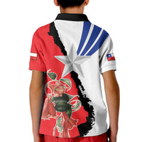 Chile Lapageria Rosea Kid Polo Shirt With Flag Color - Wonder Print Shop