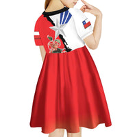 Chile Lapageria Rosea Kid Short Sleeve Dress With Flag Color - Wonder Print Shop
