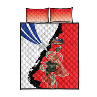 Chile Lapageria Rosea Quilt Bed Set With Flag Color - Wonder Print Shop