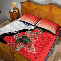 Chile Lapageria Rosea Quilt Bed Set With Flag Color - Wonder Print Shop