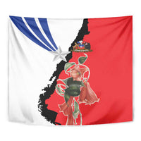 Chile Lapageria Rosea Tapestry With Flag Color - Wonder Print Shop