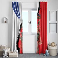 Chile Lapageria Rosea Window Curtain With Flag Color - Wonder Print Shop