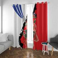 Chile Lapageria Rosea Window Curtain With Flag Color - Wonder Print Shop