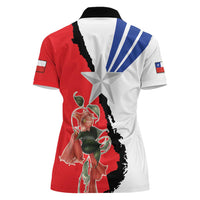 Chile Lapageria Rosea Women Polo Shirt With Flag Color - Wonder Print Shop