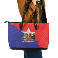 Chile Coat Of Arms Leather Tote Bag With Flag Style - Wonder Print Shop