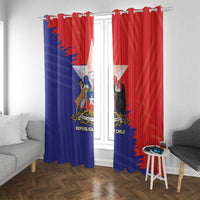 Chile Coat Of Arms Window Curtain With Flag Style - Wonder Print Shop
