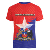 Chile Coat Of Arms Women V-Neck T-Shirt With Flag Style - Wonder Print Shop