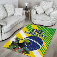 Custom Brazil Independence Day Area Rug Toco Toucan Ordem e Progresso - Wonder Print Shop