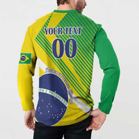 Custom Brazil Independence Day Button Sweatshirt Toco Toucan Ordem e Progresso - Wonder Print Shop