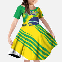 Custom Brazil Independence Day Family Matching Off The Shoulder Long Sleeve Dress and Hawaiian Shirt Toco Toucan Ordem e Progresso - Wonder Print Shop