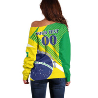 Custom Brazil Independence Day Off Shoulder Sweater Toco Toucan Ordem e Progresso - Wonder Print Shop