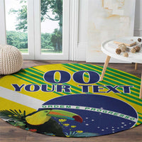 Custom Brazil Independence Day Round Carpet Toco Toucan Ordem e Progresso