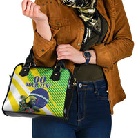 Custom Brazil Independence Day Shoulder Handbag Toco Toucan Ordem e Progresso