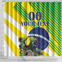 Custom Brazil Independence Day Shower Curtain Toco Toucan Ordem e Progresso