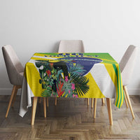 Custom Brazil Independence Day Tablecloth Toco Toucan Ordem e Progresso - Wonder Print Shop