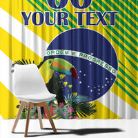 Custom Brazil Independence Day Window Curtain Toco Toucan Ordem e Progresso - Wonder Print Shop