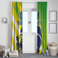 Custom Brazil Independence Day Window Curtain Toco Toucan Ordem e Progresso - Wonder Print Shop