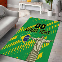 Custom Brazil Happy Independence Day Area Rug Cristo Redentor Flag Style - Wonder Print Shop
