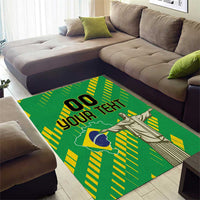 Custom Brazil Happy Independence Day Area Rug Cristo Redentor Flag Style - Wonder Print Shop